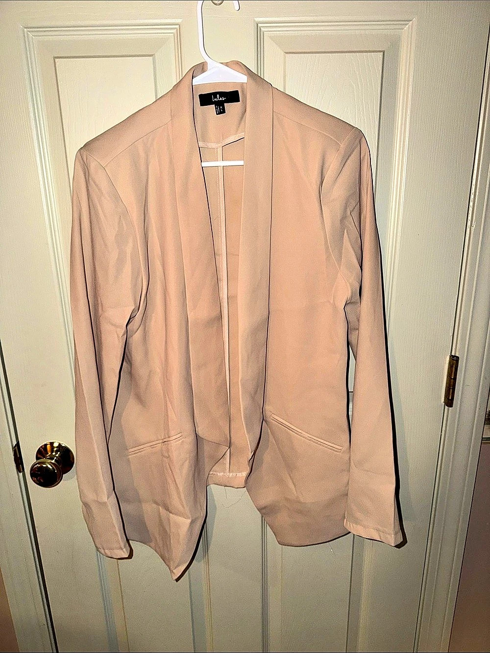 Lulus Blush Open Drape Blazer Pink